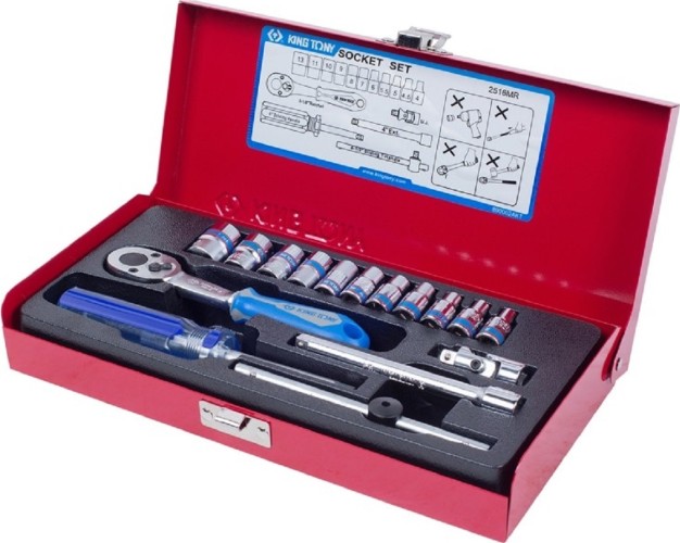Набор головок 1/4" KING TONY 2516MR 1/4", 16 предметов