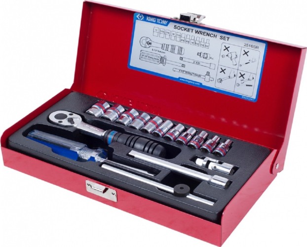 Набор головок 1/4" KING TONY 2516SR 1/4", 16 предметов