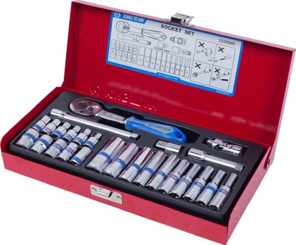 Набор головок 1/4" KING TONY 2526MR 1/4", 26 предметов