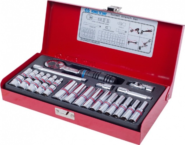Набор головок 1/4" KING TONY 2526SR 1/4", 26 предметов