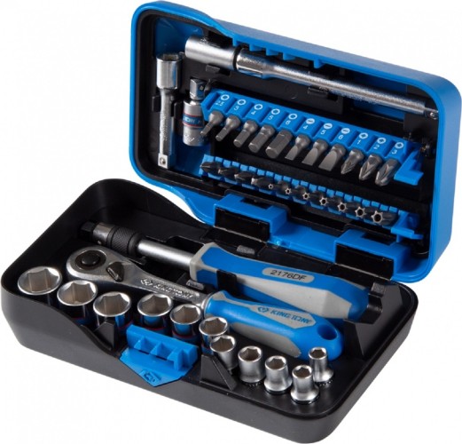 Набор головок 1/4" KING TONY ATOM 2539MR-AM 6-ти гранные, 5-14 мм, 39 предметов 2539MR-AM