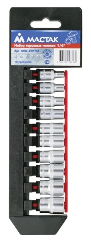 Набор головок 1/4" МАСТАК 10 предметов 000-2010Н 000-2010H