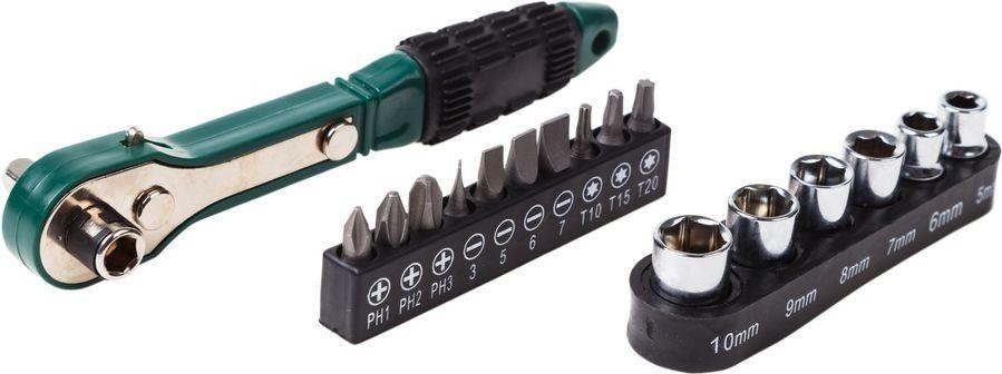 Набор головок 1/4" REXANT 12-6070 с ключом-трещоткой, 17 предм.