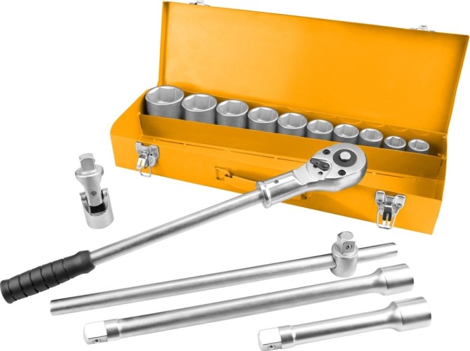 Набор головок 3/4" TOLSEN TT15148 с принадлежностями, шестигранные, 22-50 мм, 15 пр.