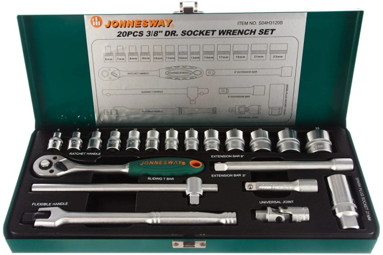 Набор головок 3/8" JONNESWAY S04H3120S 3/8"DR, 6-23 мм, 20 предметов 047201