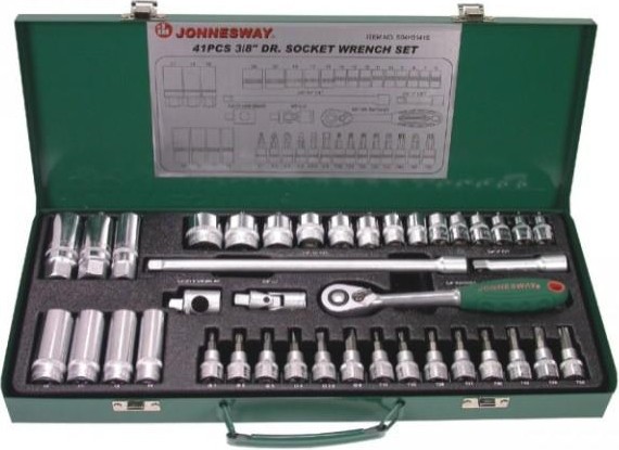 Набор головок 3/8" JONNESWAY S04H3141S 3/8"DR, 6-24 мм, 41 предмет 047203