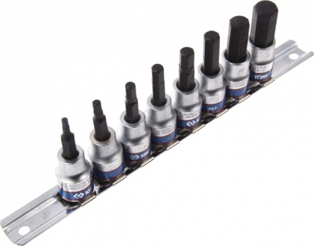 Набор головок 3/8" KING TONY 3108PR8 торцевых hex, 3-12 мм, l=50 мм, 8 пр.