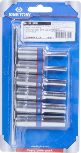 Набор головок 3/8" KING TONY 3116PR 3/8", 6 предметов