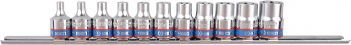 Набор головок 3/8" KING TONY 3121PR торцевых torx е-стандарт, e4-e18, 11 пр.