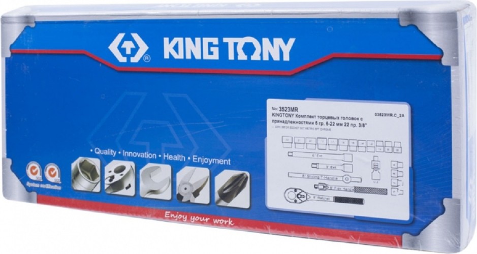 Набор головок 3/8" KING TONY 3523МR 3/8", 22 предмета 3523MR - изображение 4