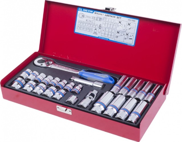 Набор головок 3/8" KING TONY 3527МR 3/8", 26 предметов 3527MR