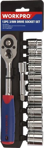 Набор головок 3/8" WORKPRO WP202557 с принадлежностями 12 шт.