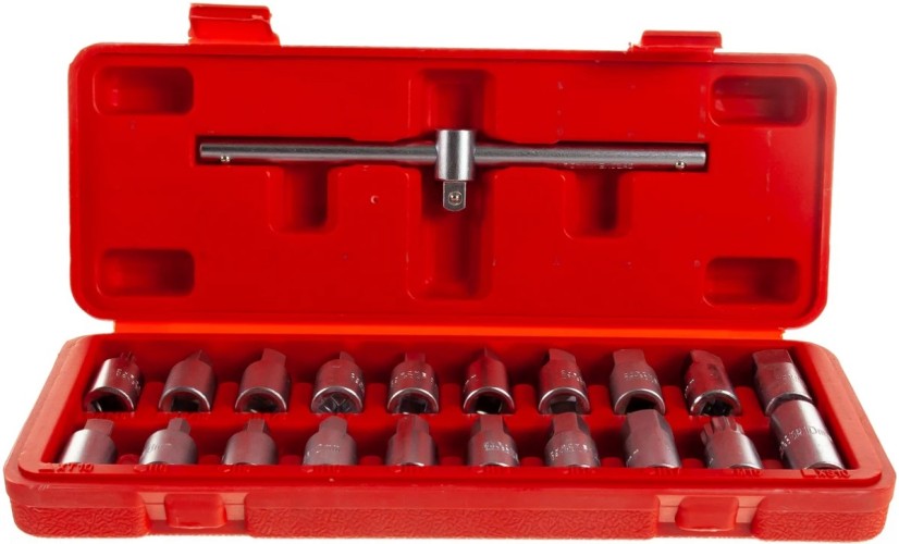 Набор головок для масляных пробок AV Steel AV-920028  21 предмет - изображение 4