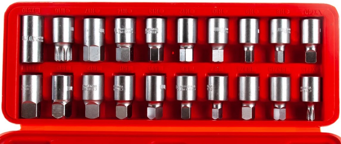 Набор головок для масляных пробок AV Steel AV-920028  21 предмет - изображение 3
