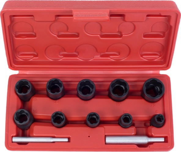 Набор головок для поврежденных гаек и болтов МАСТАК 109-30012C 3/8" и 1/2", 8-21 мм, 12 предметов - изображение 3