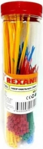 Набор хомутов REXANT 100, 150, 200 мм, цветные нх-1, тубус 200 шт. 07-7201 - изображение 3