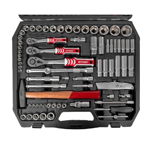 Набор инструментов ARNEZI R0900131 1/4"DR, 1/2"DR, 3/8"DR, 131 пр - изображение 2