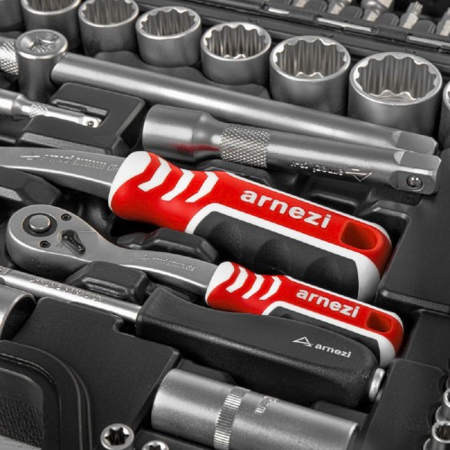 Набор инструментов ARNEZI R0902108 12-гранные головки 1/4"DR, 1/2"DR, 108 пр - изображение 5