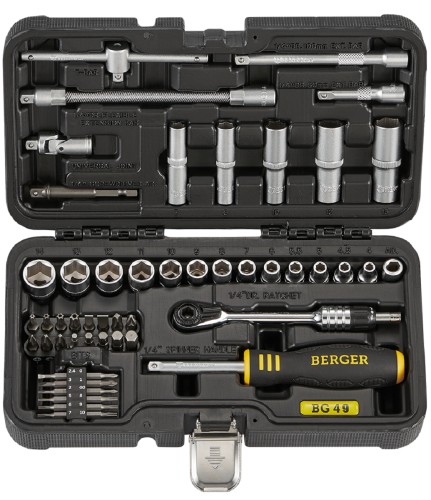 Набор инструментов BERGER BG049-14 универсальный 1/4" 49 пр.