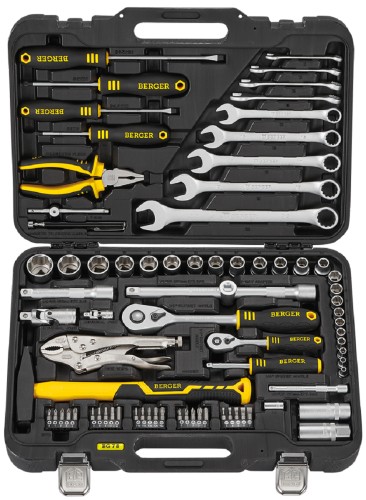 Набор инструментов BERGER BG078-1214 универсальный 1/2"-1/4" 78 пр.