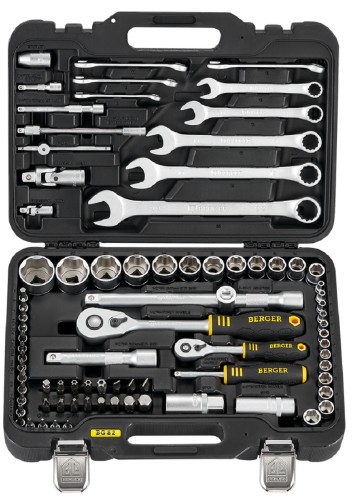 Набор инструментов BERGER BG082-1214 универсальный 1/2"-1/4" 82 пр.