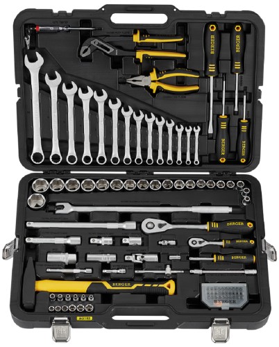 Набор инструментов BERGER BG102-1214 универсальный 1/2" -1/4" 102 пр.