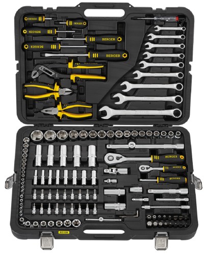 Набор инструментов BERGER BG128-1214 универсальный 1/2" -1/4" 128 пр.