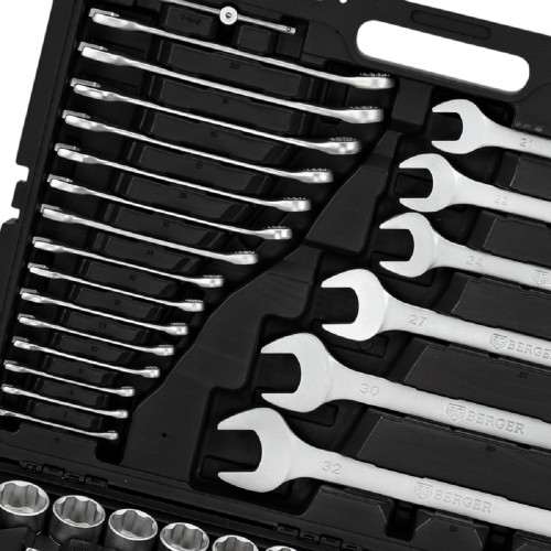 Набор инструментов BERGER BG148-1214 универсальный 1/2" -1/4" 148 пр. - изображение 3