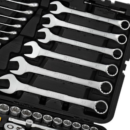 Набор инструментов BERGER BG148-1214 универсальный 1/2" -1/4" 148 пр. - изображение 2