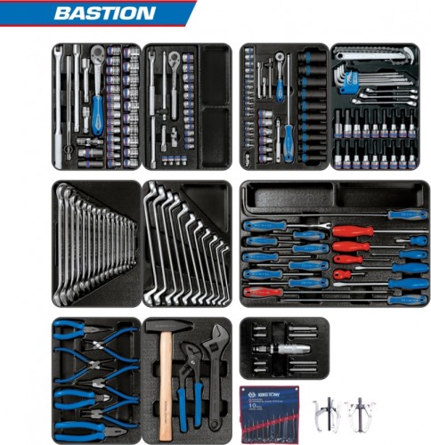 Набор инструментов для тележки KING TONY 10 ложементов, 204 предмета 946-100MRD-MT 946-100MRD-MT