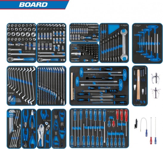 Набор инструментов для тележки KING TONY "BOARD" 15 ложементов, 325 предметов 934-325MRVD 934-325MRVD