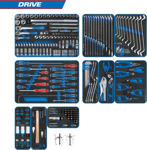 Набор инструментов для тележки KING TONY "DRIVE" 10 ложементов, 251 предмет 934-251MRVD 934-251MRVD