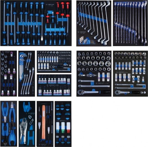 Набор инструментов для тележки KING TONY 13 ложементов, 286 предметов 934-010MRVD 934-010MRVD