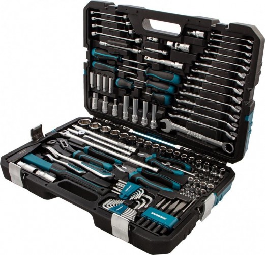 Набор инструментов GROSS 115 предметов 120 зубьев, CrV, 1/4, 1/2  14152 14152