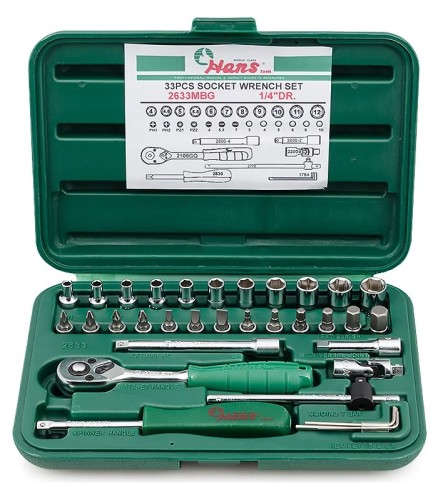 Набор инструментов HANS 2633MBG 1/4" 33 предмета