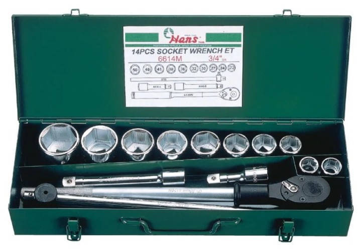 Набор инструментов HANS 6614M на 3/4", 14 предметов