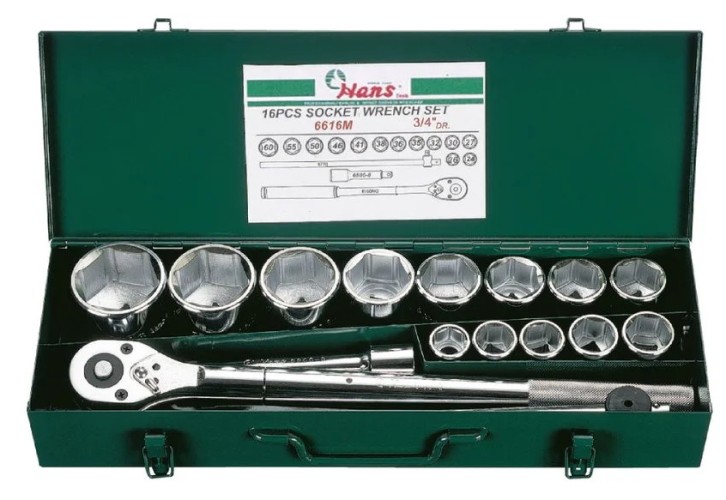 Набор инструментов HANS 6616M на 3/4", 16 предметов