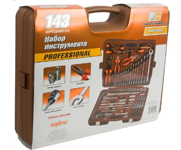 Набор инструментов OMBRA OMT143SL 1/4", 1/2"DR, 143 предмета - изображение 3