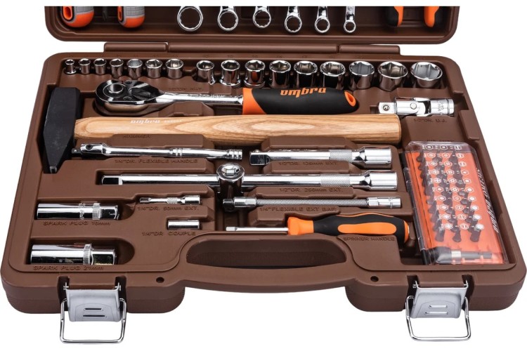 Набор инструментов OMBRA OMT75S 1/4", 1/2"DR, 75 предметов - изображение 3