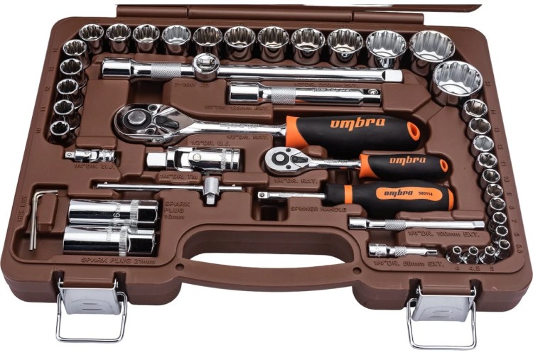 Набор инструментов OMBRA OMT94S12 1/4", 1/2"DR, с торцевыми 12-гранными головками, 055378 - изображение 3