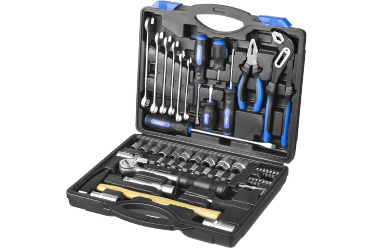 Набор инструментов Сибин 27765-H56 универсальный (1/2"+1/4"), 56 пр. - изображение 2