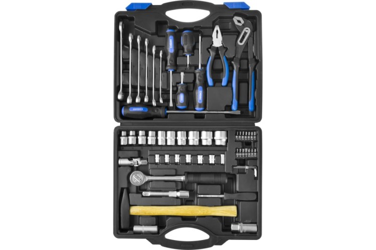 Набор инструментов Сибин 27765-H56 универсальный (1/2"+1/4"), 56 пр.