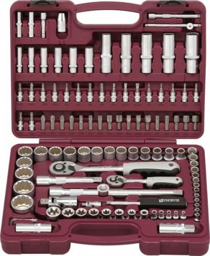 Набор инструментов THORVIK 1/4", 1/2"DR с головками торцевыми 12 универсальный 052809