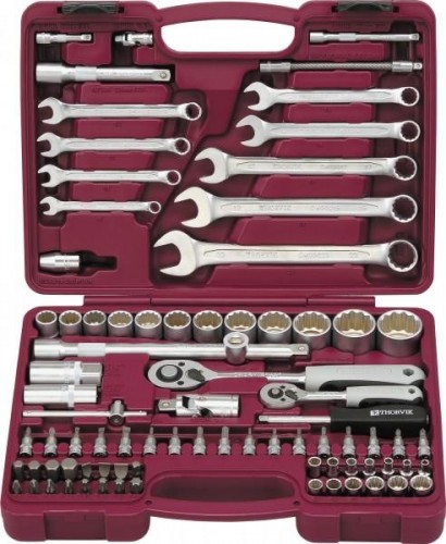 Набор инструментов THORVIK 1/4", 1/2"DR с головками торцевыми 12 универсальный 052805