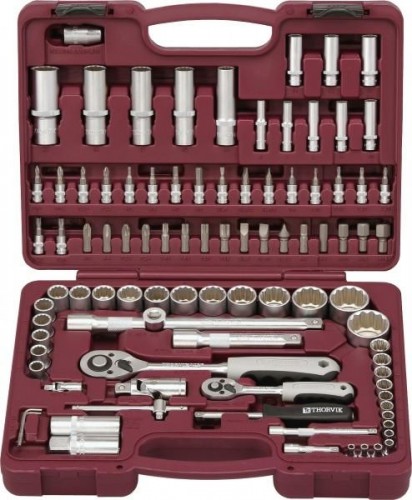 Набор инструментов THORVIK 1/4", 1/2"DR с головками торцевыми 12 универсальный 052807