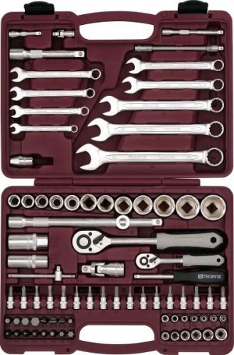 Набор инструментов THORVIK 1/4", 1/2"DR, 82 предмета универсальный 052060