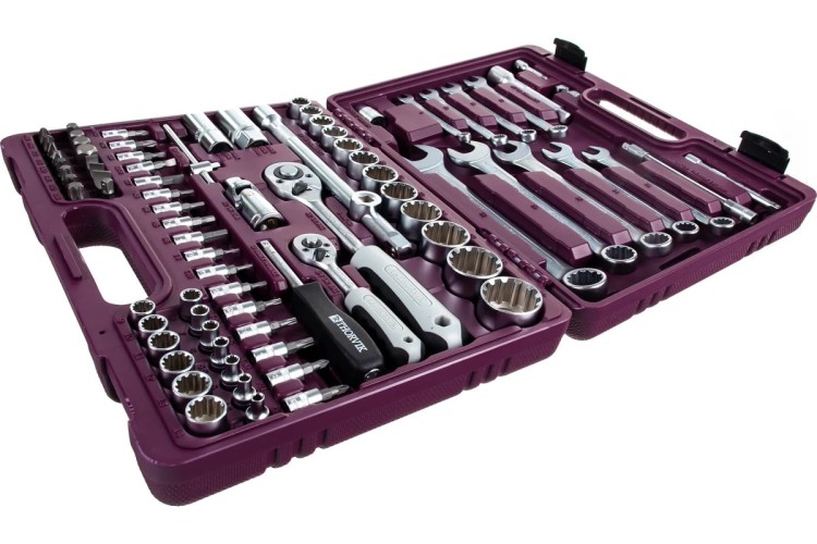 Набор инструментов THORVIK 1/4", 1/2"DR с головками торцевыми MultiProf, 77 п универсальный 052804