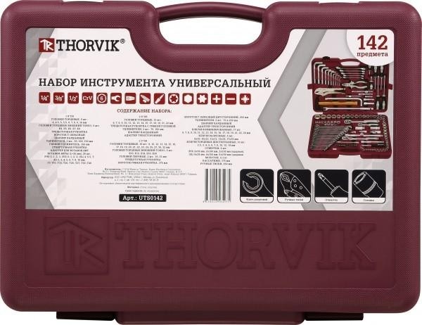 Набор инструментов THORVIK 1/4", 3/8" и 1/2"DR, 142 предмета универсальный 052063 - изображение 3