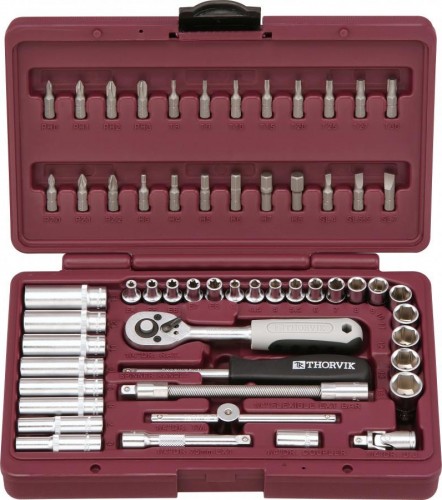 Набор инструментов THORVIK 1/4"DR, 57 предметов 052058 - изображение 2