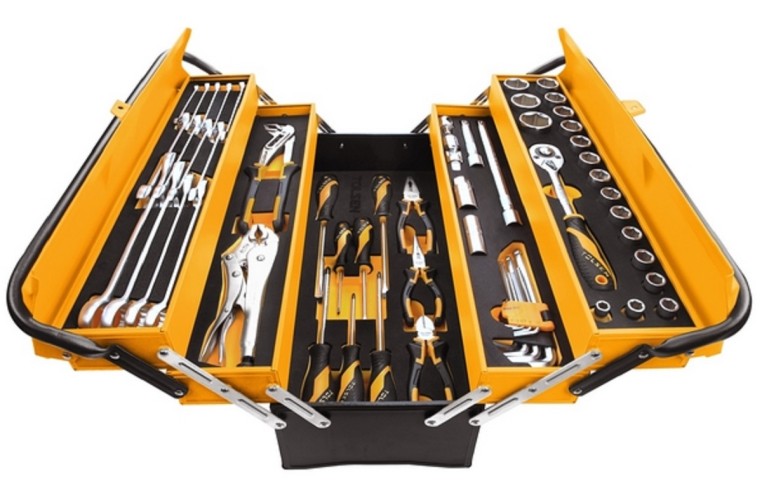 Набор инструментов TOLSEN TT85401 универсальный, раскладной ящик, 60 пр.